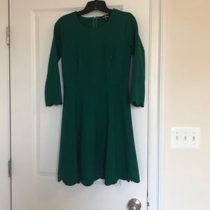 Lulus green scalloped skater dress